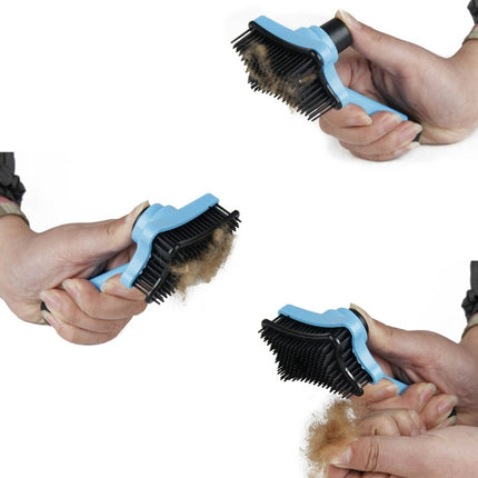 Elite Multi-functional Plastic Grooming Comb Cut Tangles Tool Pet Brushes(Blue)-garmade.com