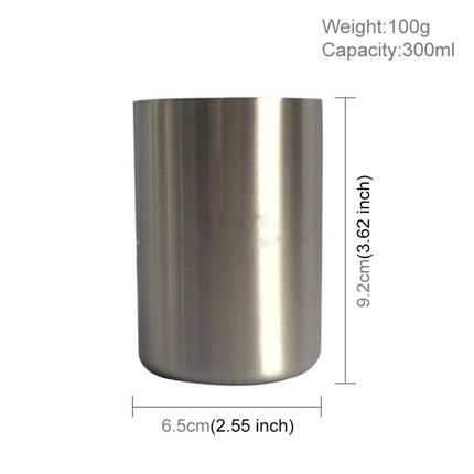 300ml Single Wall Electropolished Stainless Steel Brief Beverage Cup(Silver)-garmade.com