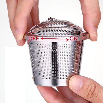 Stainless Steel Locking Spice Tea Strainer Mesh Infuser Tea Ball Filter, Large Size: 8 x 8cm-garmade.com