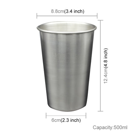 500ml Single Wall Electropolished Stainless Steel Curling Edge Beverage Cup With Rubber Circle Band And Cap(Purple)-garmade.com