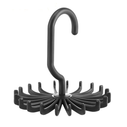 20 Claws 360 Degree Rotatable Tie Rack Belt Scarf Hanger Holder, Size: S(Black)-garmade.com