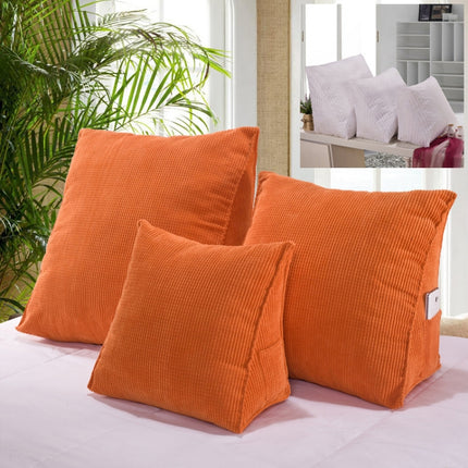 Three-dimensional Triangular Wedge Tatami Cushion Bed Backrest Waist Support Pillow with Interior Pillow, Size: 40cm x 36cm (Orange)-garmade.com