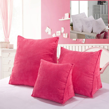Three-dimensional Triangular Wedge Tatami Cushion Bed Backrest Waist Support Pillow with Interior Pillow, Size: 40cm x 36cm(Magenta)-garmade.com