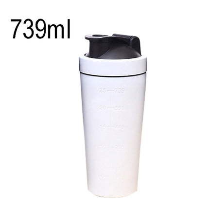 739ml(25oz) Healthy Sports Cup Stainless Steel Protein Powder Classic Shaker Bottle Replacement Milkshake Cup-garmade.com