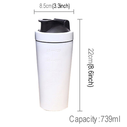 739ml(25oz) Healthy Sports Cup Stainless Steel Protein Powder Classic Shaker Bottle Replacement Milkshake Cup-garmade.com