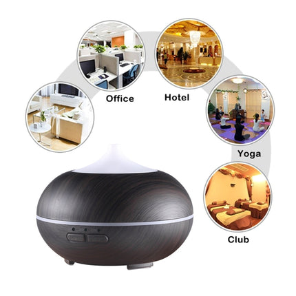 10W 150mL Wood Grain Aromatherapy Air Purifier Humidifier with LED Light for Office / Home Room(Black)-garmade.com