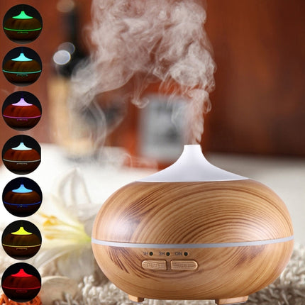 10W 150mL Wood Grain Aromatherapy Air Purifier Humidifier with LED Light for Office / Home Room(Brown)-garmade.com