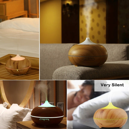 10W 150mL Wood Grain Aromatherapy Air Purifier Humidifier with LED Light for Office / Home Room(Brown)-garmade.com