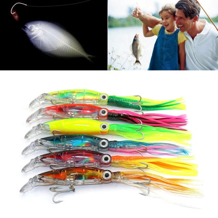 HENGJIA Octopus Shape Artificial Fishing Lures Bionic Fishing Bait with Hooks, Length: 14 cm, Random Color Delivery-garmade.com