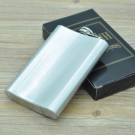 285mL (10oz) Outdoor Sports Handy Home Travel Wild Stainless Steel Portable Hip Flask(without Small Funnel)(Silver 285mL (10oz))-garmade.com