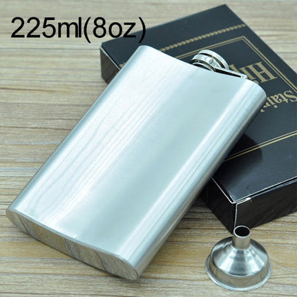 225mL (8oz) Outdoor Sports Handy Home Travel Wild Stainless Steel Portable Hip Flask(with Small Funnel)(Silver 225mL (8oz))-garmade.com