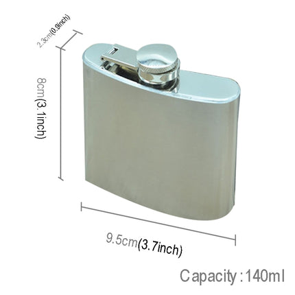 140mL (5oz) Outdoor Sports Handy Home Travel Wild Stainless Steel Portable Hip Flask(with Small Funnel)(Silver 140mL (5oz))-garmade.com