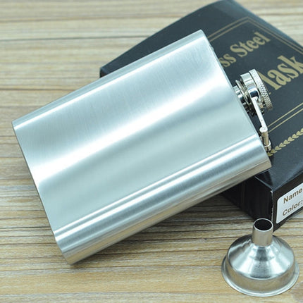 196mL (7oz) Outdoor Sports Handy Home Travel Wild Stainless Steel Portable Hip Flask(with Small Funnel)(Silver 196mL (7oz))-garmade.com