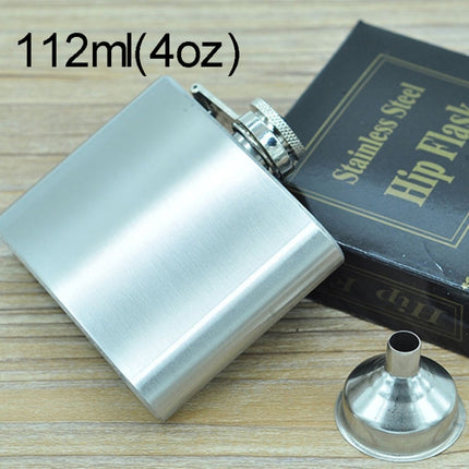 112mL (4oz) Outdoor Sports Handy Home Travel Wild Stainless Steel Portable Hip Flask(with Small Funnel)(Silver 112mL (4oz))-garmade.com