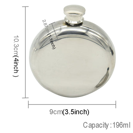 140mL(5oz) Men Mirror Handy Hip Flask Stainless Steel Portable Round Jug (With Small Funnel)(Silver)-garmade.com