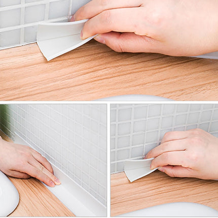 PVC Kitchen and Bathroom Waterproof and Mildew Proof tape, Size:38mm x 3.2m(White)-garmade.com