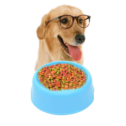 Dog Cat Light Candy Color Plastic Material Single Pets Bowls(Blue)-garmade.com