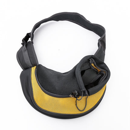 Dog and Cat Sling Carrier Hands Free Reversible Pet Papoose Bag, Size：Small(Yellow)-garmade.com