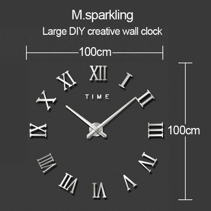 40 inch Creative Living Room Decorative Ticking Wall Clock(Black)-garmade.com
