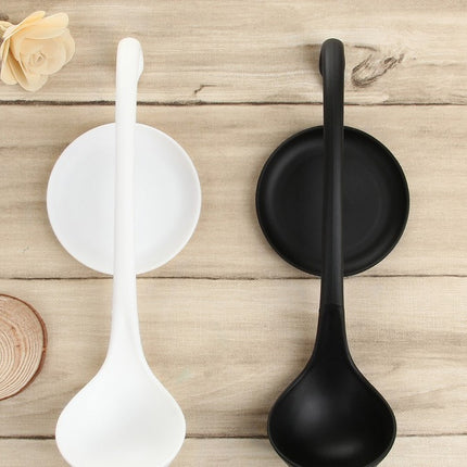 Stand Up Ladle Spoon with Tray for Home or Commercial Kitchen, Spoon Size: 28.5*8.2cm(White)-garmade.com