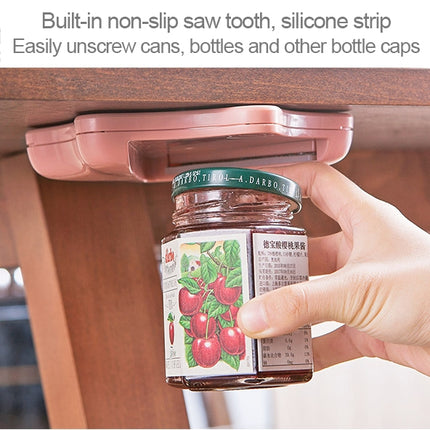 Effortless Bottle Can Opener Under the Kitchen Cabinet Countertop Lid Remover (Pink)-garmade.com