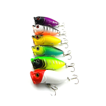 HENGJIA Plastic Artificial Fishing Lures Popper Bionic Fishing Bait with Hooks, Length: 6.5 cm, Random Color Delivery-garmade.com