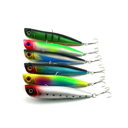 HENGJIA Artificial Fishing Lures Popper Bionic Fishing Bait with Hooks, Length: 10.5 cm, Random Color Delivery-garmade.com