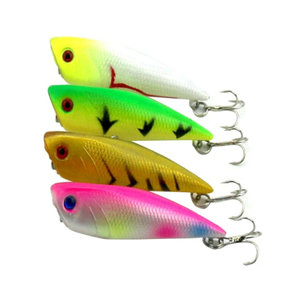 HENGJIA Artificial Fishing Lures Popper Bionic Fishing Bait with Hooks, Length: 7 cm, Random Color Delivery-garmade.com