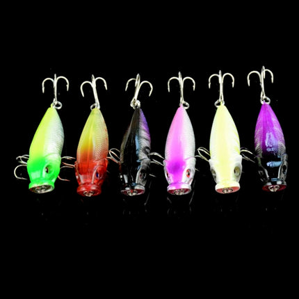 HENGJIA Plastic Artificial Fishing Lures Popper Bionic Fishing Bait with Hooks, Length: 6.5 cm, Random Color Delivery-garmade.com