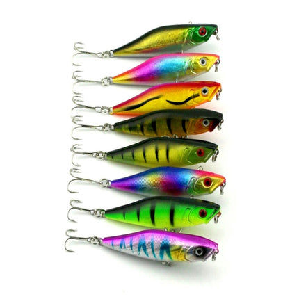 HENGJIA Artificial Fishing Lures Popper Bionic Fishing Bait with Hooks, Length: 7.5 cm, Random Color Delivery-garmade.com