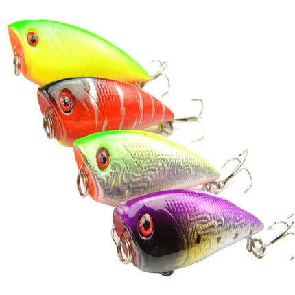 HENGJIA Plastic Artificial Fishing Lures Popper Bionic Fishing Bait with Hooks, Length: 6.7 cm, Random Color Delivery-garmade.com