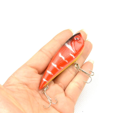 HENGJIA Plastic Artificial Fishing Lures Popper Bionic Fishing Bait with Hooks, Length: 6.7 cm, Random Color Delivery-garmade.com