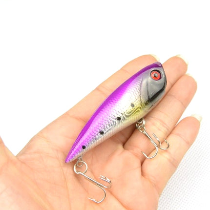 HENGJIA Plastic Artificial Fishing Lures Popper Bionic Fishing Bait with Hooks, Length: 6.7 cm, Random Color Delivery-garmade.com