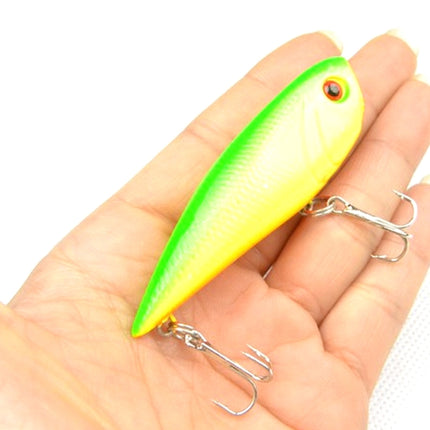 HENGJIA Plastic Artificial Fishing Lures Popper Bionic Fishing Bait with Hooks, Length: 6.7 cm, Random Color Delivery-garmade.com