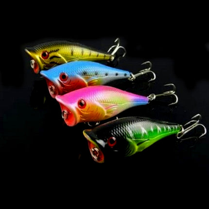 HENGJIA Plastic Artificial Fishing Lures Popper Bionic Fishing Bait with Hooks, Length: 6.5 cm, Random Color Delivery-garmade.com