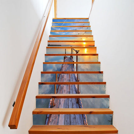 6 PCS DIY Creative Silent Sea Stairs Sticker Home Decoration, Size: 18*100cm-garmade.com