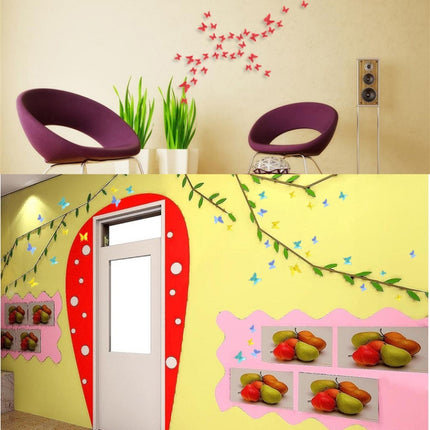 36 PCS Home Decoration Originality PC 3D Mirror Surface Butterfly Wall Paste-garmade.com