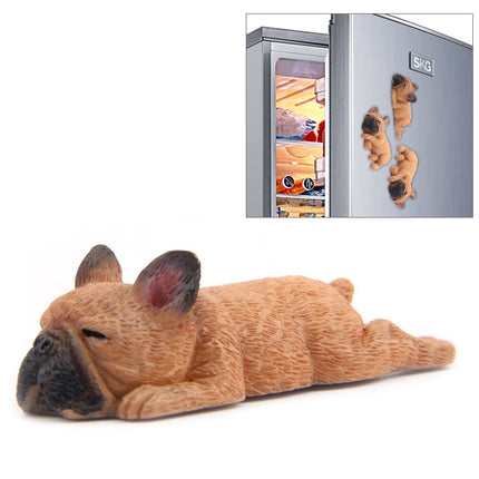 Home Decoration Lovely Rrunk on Sleep French Bulldog 3D Fridge Paste, NO Magnetic-garmade.com