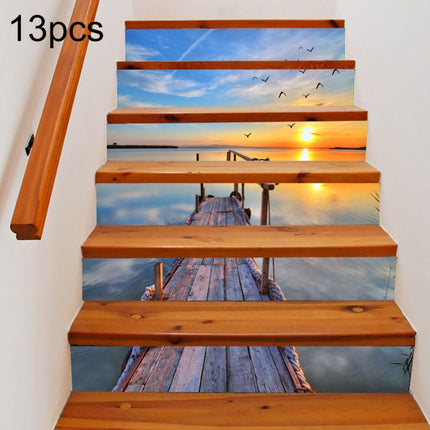 13 PCS DIY Creative Silent Sea Stairs Sticker Home Decoration, Size: 18*100cm-garmade.com