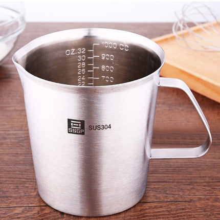 SSGP Kitchen Cooking Tool Stainless Steel Graduated Measuring Cups, Size: 13*12.5cm, 1000ml-garmade.com