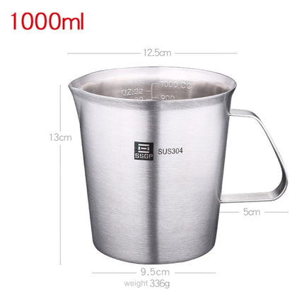 SSGP Kitchen Cooking Tool Stainless Steel Graduated Measuring Cups, Size: 13*12.5cm, 1000ml-garmade.com