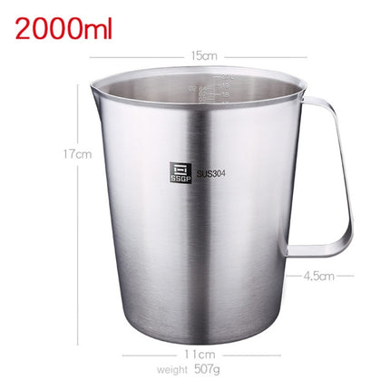 SSGP Kitchen Cooking Tool Stainless Steel Graduated Measuring Cups, Size: 17*15cm, 2000ml-garmade.com