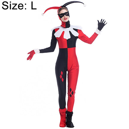 Halloween Costume Women Harry Qinn Clown Cosplay Clothing, Size:L, Bust:86~92cm, Waistline:70~75cm, Jumpsuit Length:140cm-garmade.com