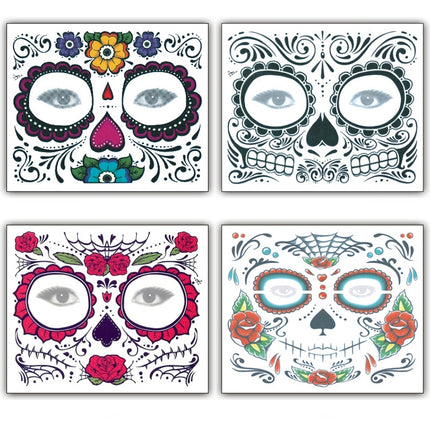 Halloween Waterproof Temporary Face Tattoo Stickers, Size: 150*125mm, Random Style Delivery-garmade.com