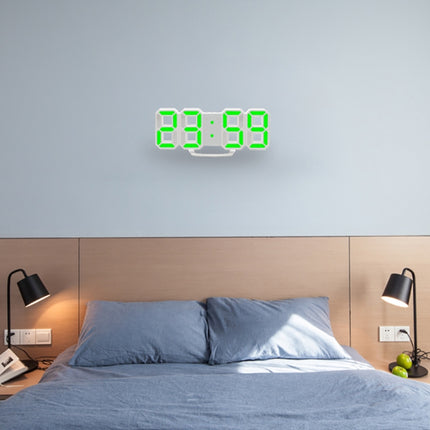 Multi-Function Large 3D LED Digital Wall Alarm Clock with Snooze Function, 12/24 Hours Display for Home, Kitchen, Office, DC 5V, CE Certificated(Green)-garmade.com