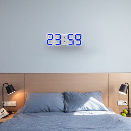 Multi-Function Large 3D LED Digital Wall Alarm Clock with Snooze Function, 12/24 Hours Display for Home, Kitchen, Office, DC 5V, CE Certificated(Blue)-garmade.com