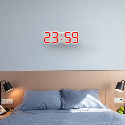 Multi-Function Large 3D LED Digital Wall Alarm Clock with Snooze Function, 12/24 Hours Display for Home, Kitchen, Office, DC 5V, CE Certificated(Red)-garmade.com