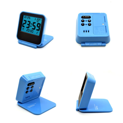 AQ-133 LCD Display Digital Travel Alarm Clock Office Table Alarm Clock With Night Light, Random Color Delivery-garmade.com