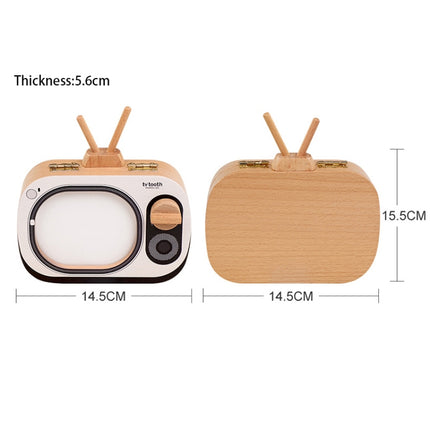 Creative Wooden Children TV Set Deciduous Tooth Preservation Box Baby Teeth Tooth House Storage Box-garmade.com