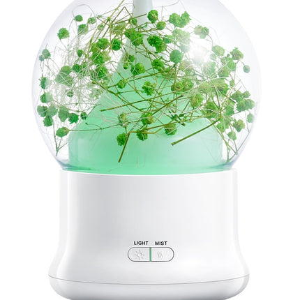 ML-824 100ML Gypsophila Flowers Aromatherapy Diffuser Air Humidifier with Colorful LED Light for Office / Home(Green)-garmade.com